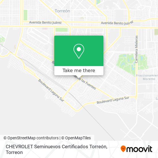 CHEVROLET Seminuevos Certificados Torreón map