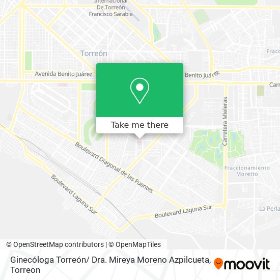 Ginecóloga Torreón/ Dra. Mireya Moreno Azpilcueta map