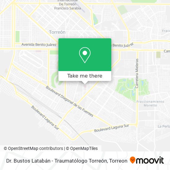Mapa de Dr. Bustos Latabán - Traumatólogo Torreón