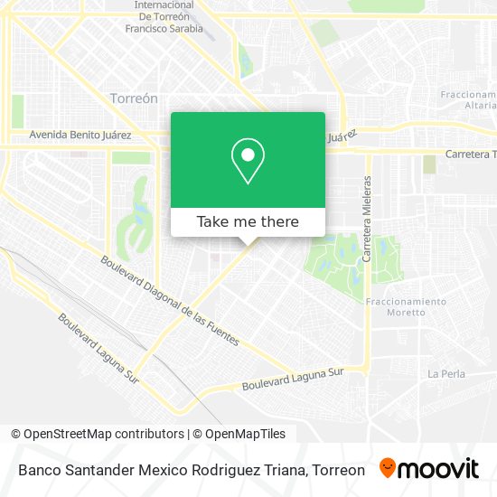 How to get to Banco Santander Mexico Rodriguez Triana in Torreón by Bus?