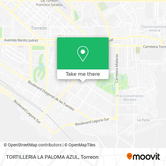 How to get to TORTILLERIA LA PALOMA AZUL in Torreón by Bus?