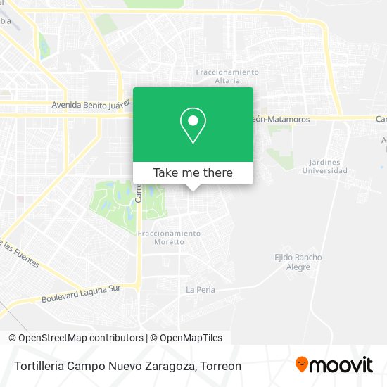 Tortilleria Campo Nuevo Zaragoza map