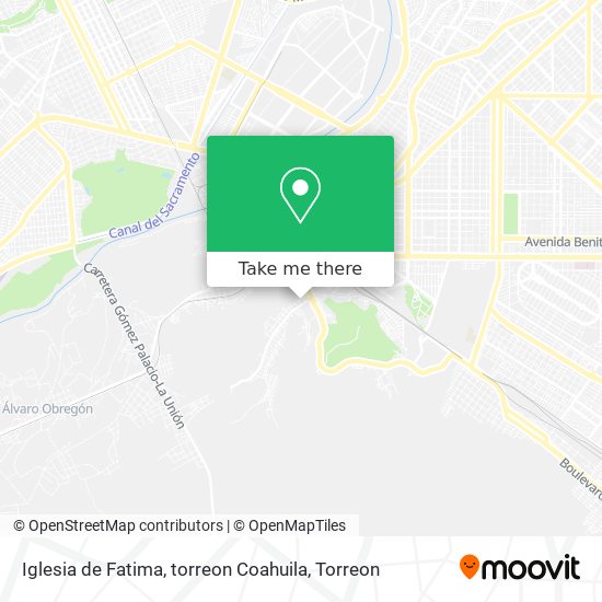 Mapa de Iglesia de Fatima, torreon Coahuila