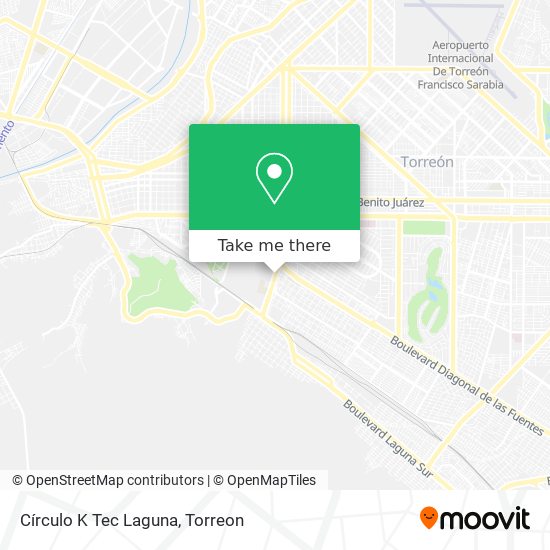 Círculo K Tec Laguna map