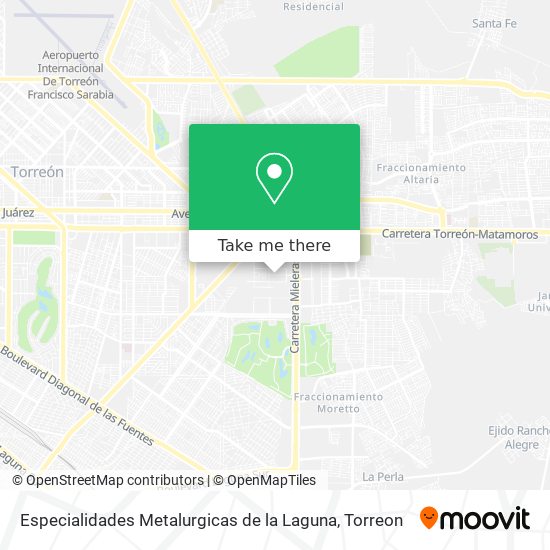 Mapa de Especialidades Metalurgicas de la Laguna
