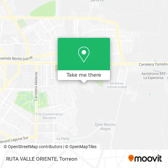 RUTA VALLE ORIENTE map