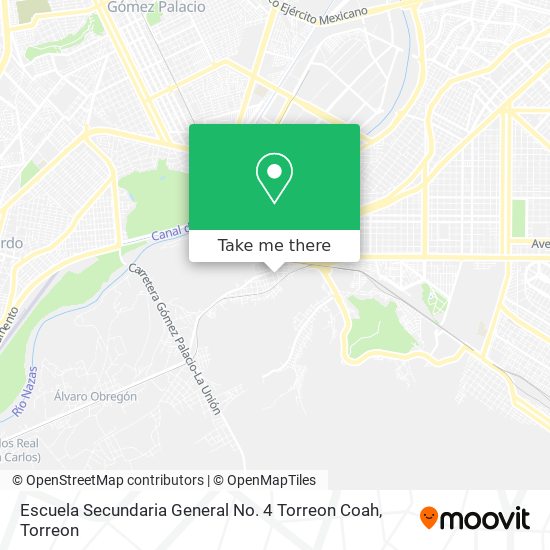 Escuela Secundaria General No. 4 Torreon Coah map