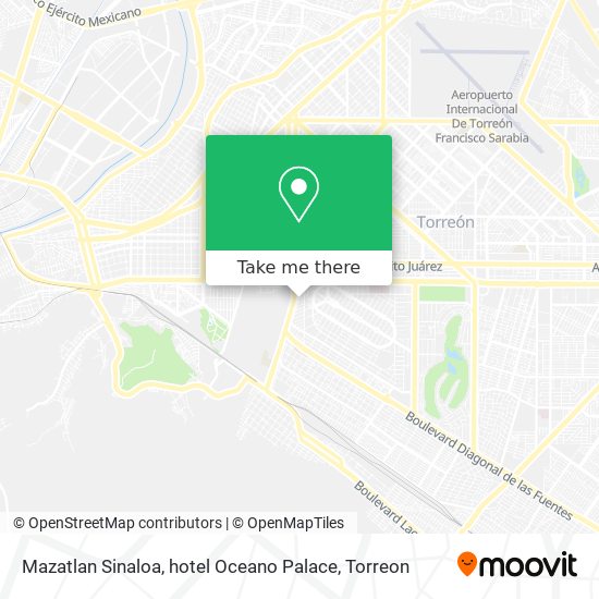 Mazatlan Sinaloa, hotel Oceano Palace map