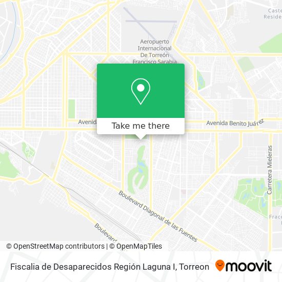 Fiscalia de Desaparecidos Región Laguna I map
