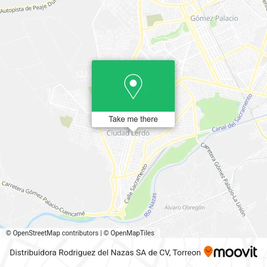 Distribuidora Rodriguez del Nazas SA de CV map