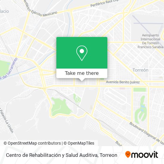 Mapa de Centro de Rehabilitación y Salud Auditiva