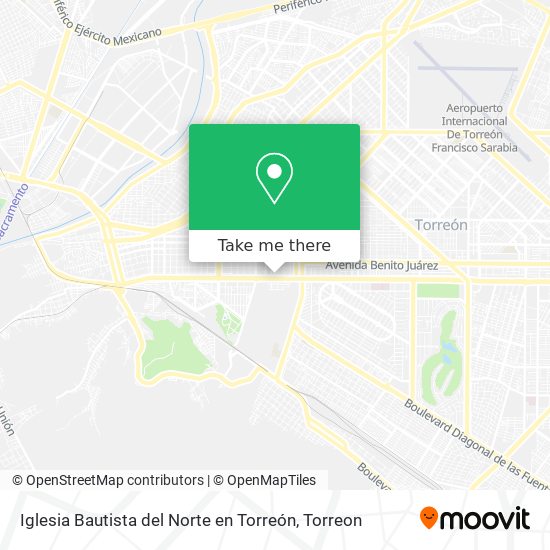 Mapa de Iglesia Bautista del Norte en Torreón