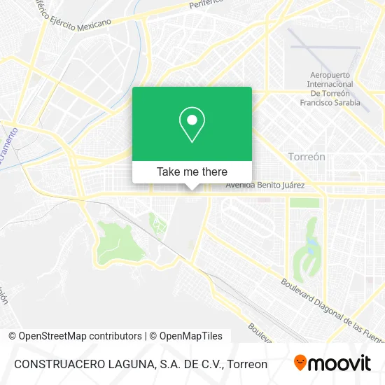 Mapa de CONSTRUACERO LAGUNA, S.A. DE C.V.