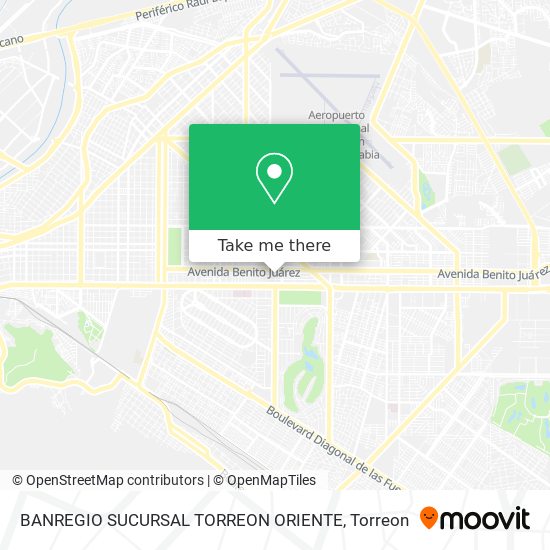 BANREGIO SUCURSAL TORREON ORIENTE map