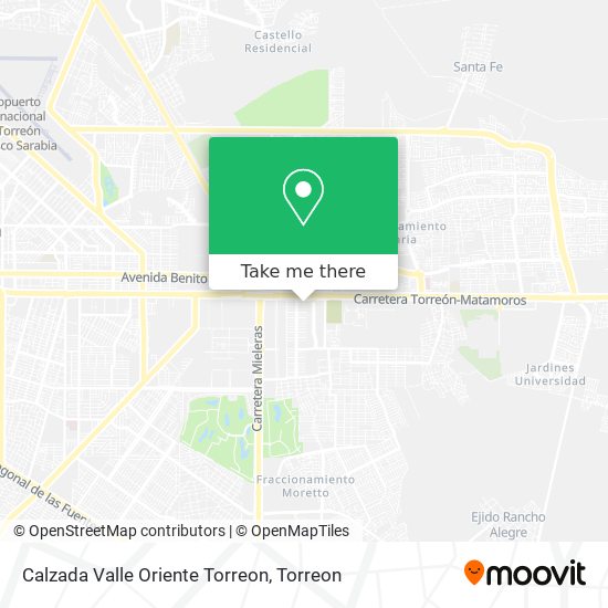 Mapa de Calzada Valle Oriente Torreon