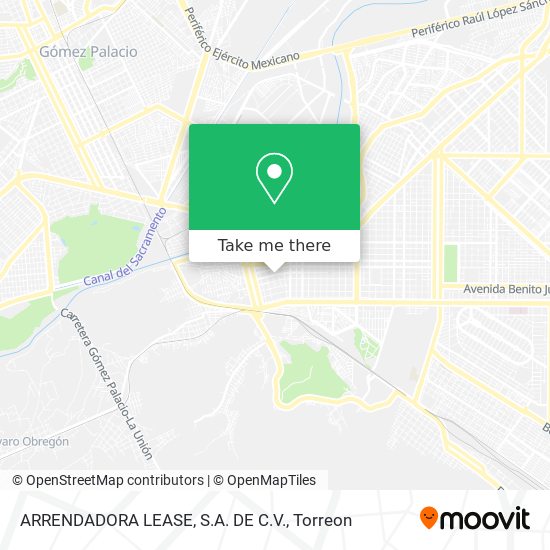 ARRENDADORA LEASE, S.A. DE C.V. map