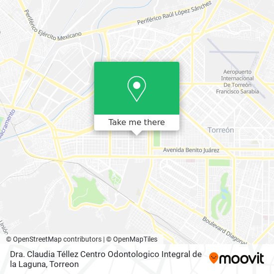 Dra. Claudia Téllez Centro Odontologico Integral de la Laguna map