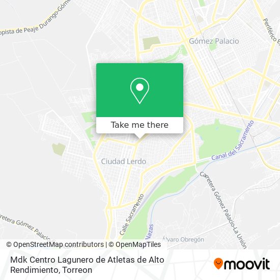Mdk Centro Lagunero de Atletas de Alto Rendimiento map