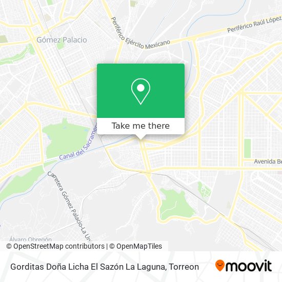 Mapa de Gorditas Doña Licha El Sazón La Laguna