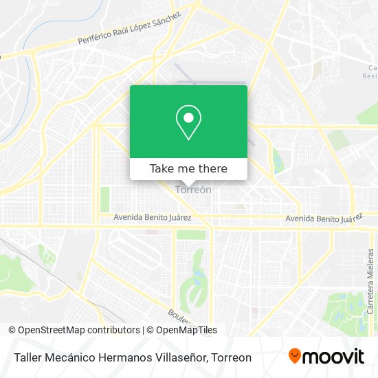 Mapa de Taller Mecánico Hermanos Villaseñor