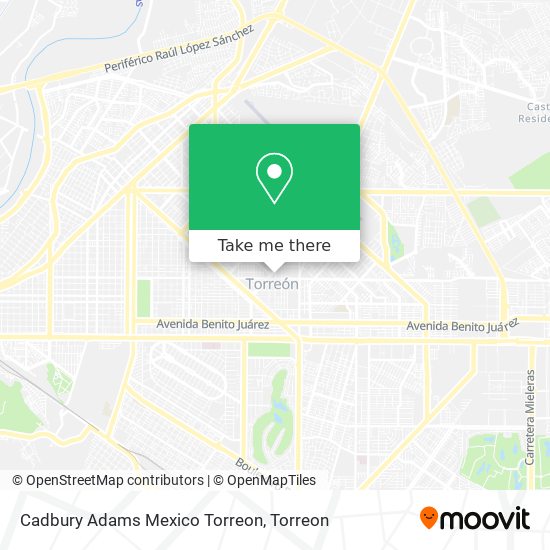 Mapa de Cadbury Adams Mexico Torreon