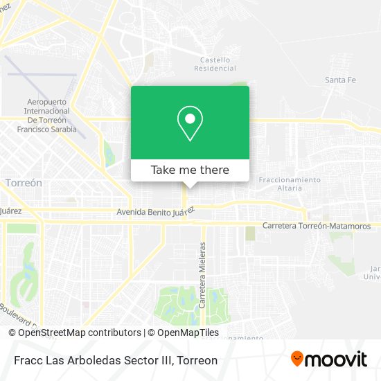 Mapa de Fracc Las Arboledas Sector III