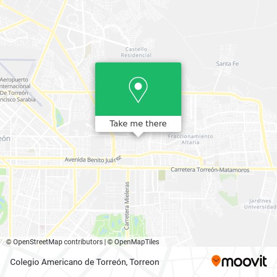 Mapa de Colegio Americano de Torreón