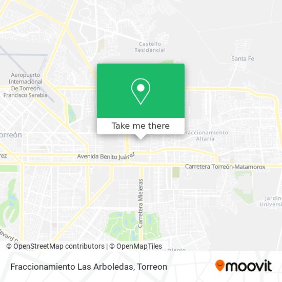 Fraccionamiento Las Arboledas map