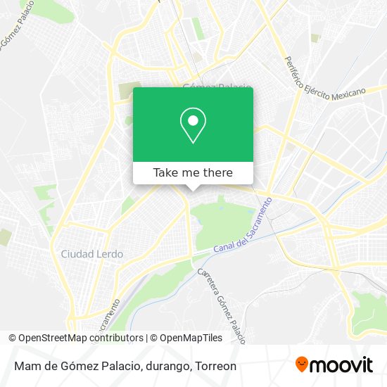 Mam de Gómez Palacio, durango map