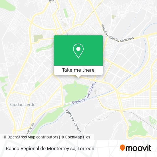 Mapa de Banco Regional de Monterrey sa