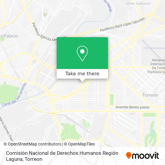 Mapa de Comisión Nacional de Derechos Humanos Región Laguna