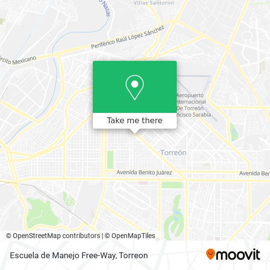 Mapa de Escuela de Manejo Free-Way