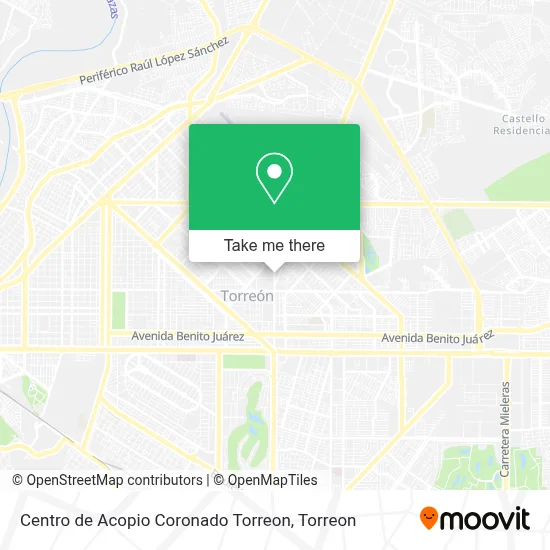 Centro de Acopio Coronado Torreon map