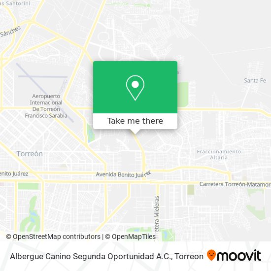 Albergue Canino Segunda Oportunidad A.C. map