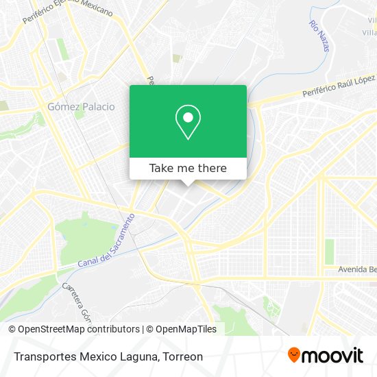 Transportes Mexico Laguna map