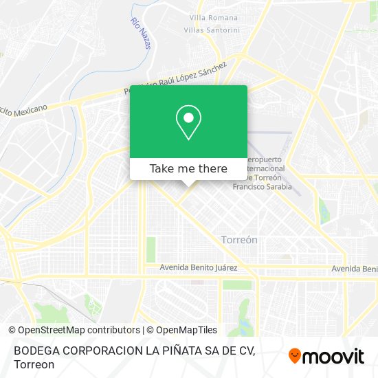BODEGA CORPORACION LA PIÑATA SA DE CV map