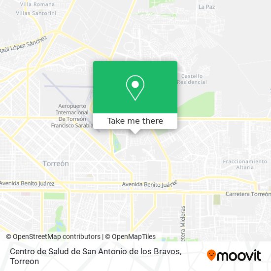 Mapa de Centro de Salud de San Antonio de los Bravos