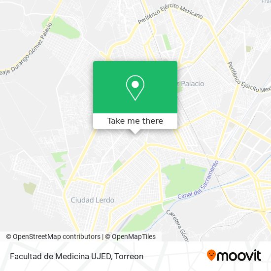Mapa de Facultad de Medicina UJED