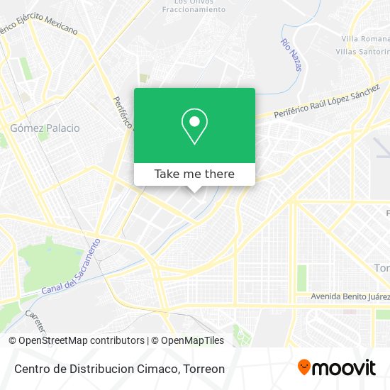 Centro de Distribucion Cimaco map