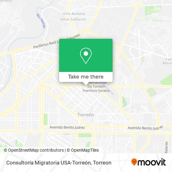 Mapa de Consultoría Migratoria USA-Torreón