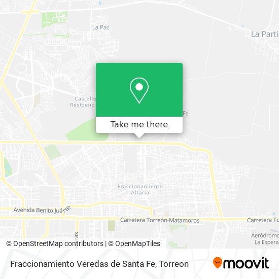 Mapa de Fraccionamiento Veredas de Santa Fe