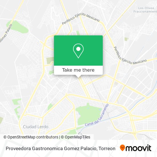 Proveedora Gastronomica Gomez Palacio map