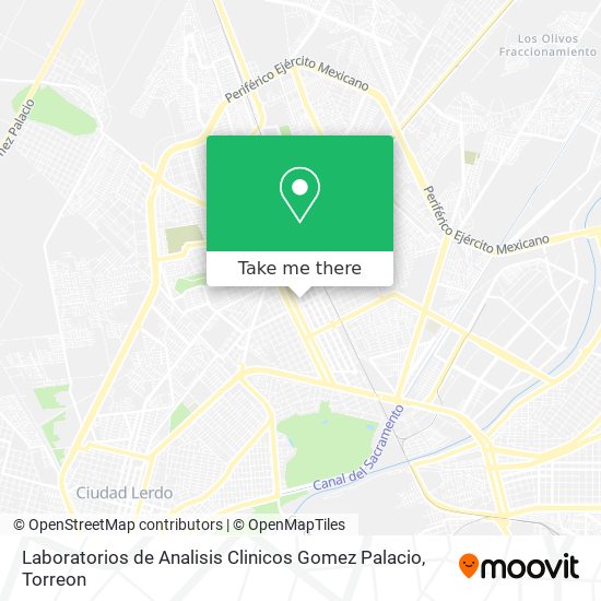 Laboratorios de Analisis Clinicos Gomez Palacio map