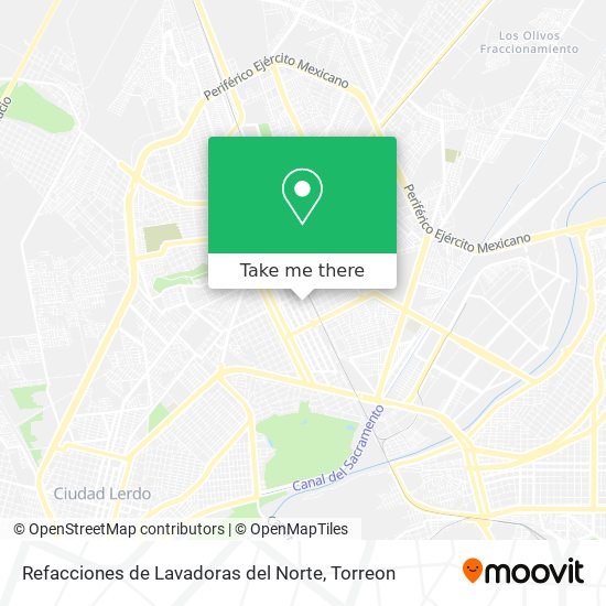 Mapa de Refacciones de Lavadoras del Norte