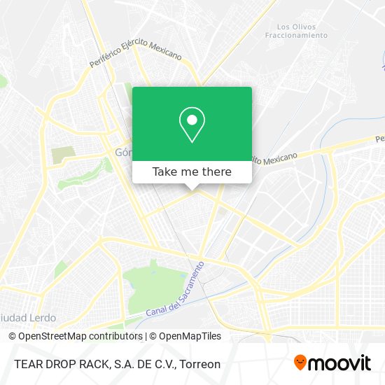 Mapa de TEAR DROP RACK, S.A. DE C.V.