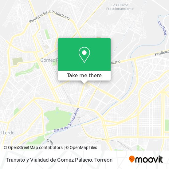Transito y Vialidad de Gomez Palacio map
