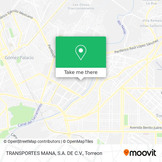 Mapa de TRANSPORTES MANA, S.A. DE C.V.