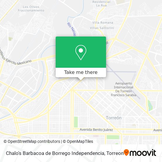 Mapa de Chalo's Barbacoa de Borrego Independencia