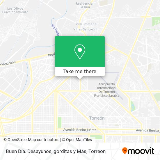 Mapa de Buen Día. Desayunos, gorditas y Más