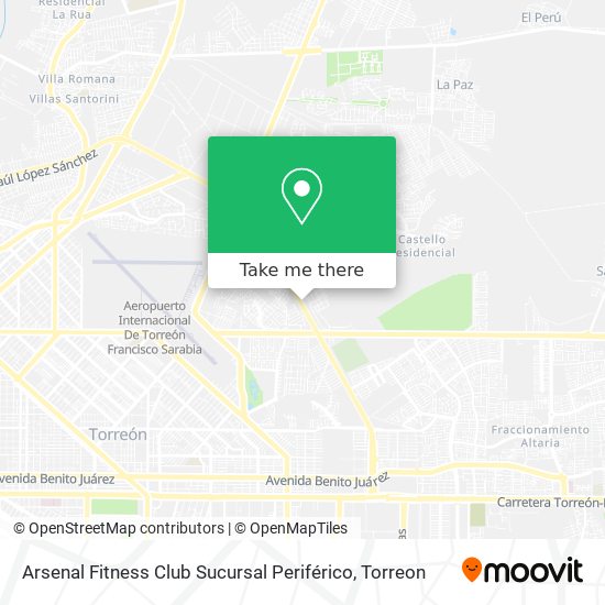 Mapa de Arsenal Fitness Club Sucursal Periférico